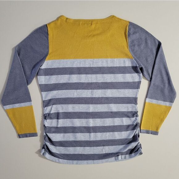 Nordstrom's One A Charcoal Gray Stripe and Gold Colorblock Pullover Sweater - Picture 11 of 11